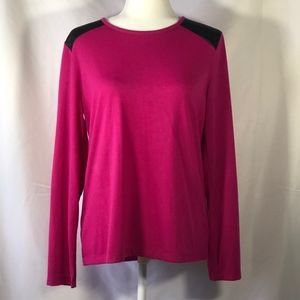 Hot Pink and Black Long Sleeve Shirt